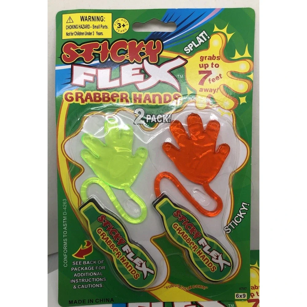 2‎ Packs of 2 Sticky Flex Grabber Hands Grab up to 7 feet with 2 inches Hand